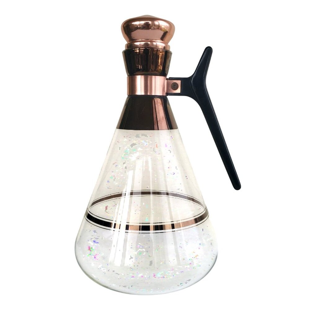 Vintage MCM Copper Glass Atomic Coffee Carafe Pyrex 1960s Retro Decor